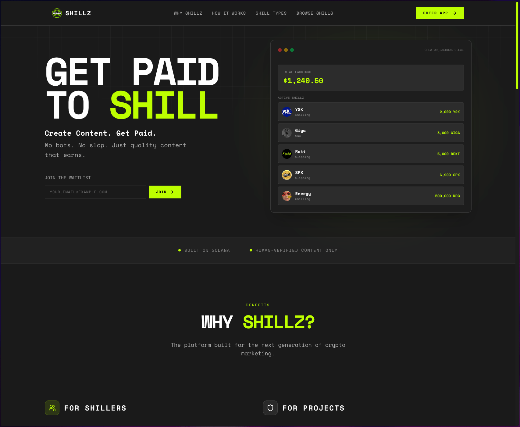 SHILLZ.APP screenshot 1